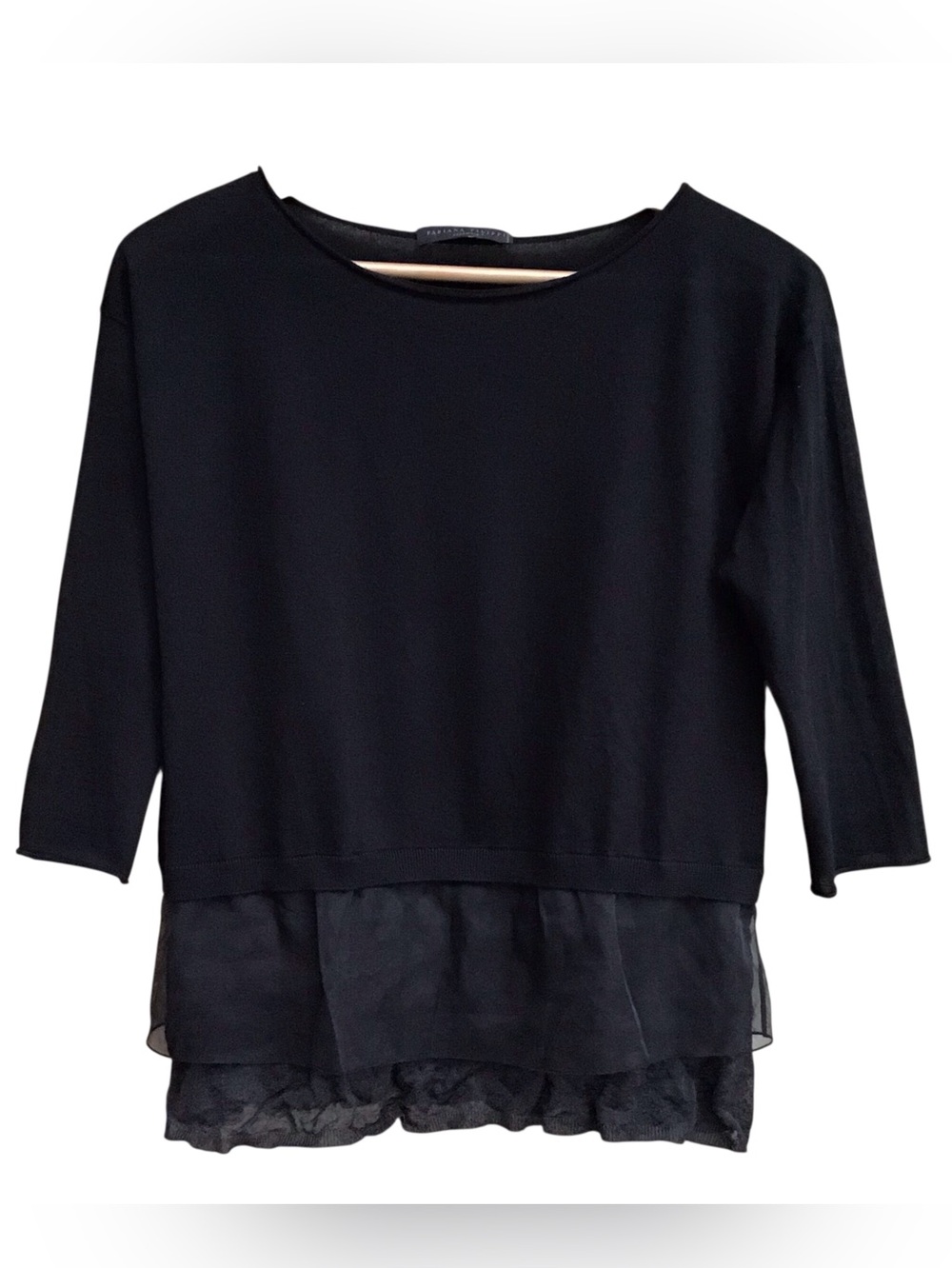 Fabiana Filippi Cashmere Silk Black Sweater Made in Italy NEW
